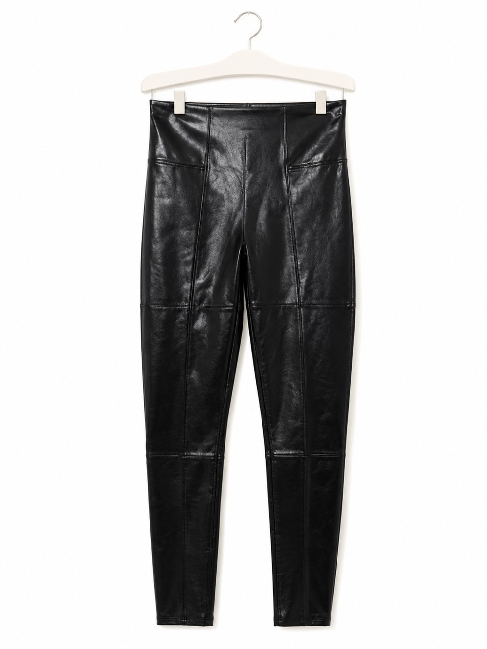 Spanx Faux Patent Leather Shaping Leggings NWT Black M TALL